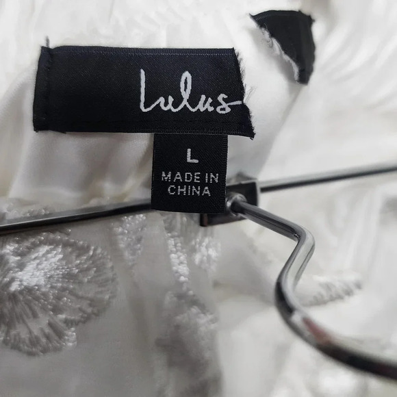 Lulu's Angelic Mood White Floral Embroidered Strapless Maxi Dress L Wedding NWOT - Picture 11 of 11